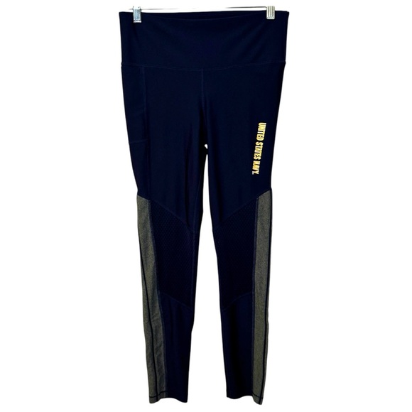 Under Armour U.S. Navy leggings fitted heatgear women’s medium Athleisure gym - Picture 1 of 14